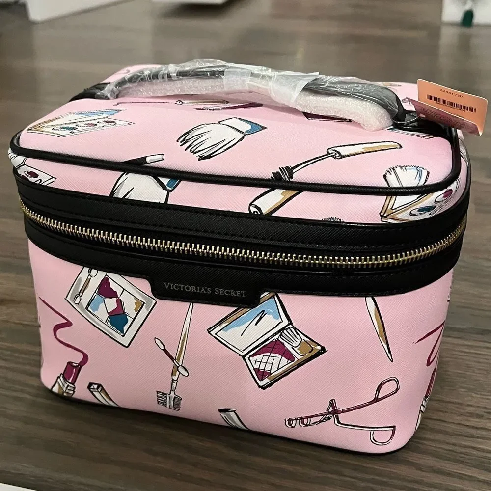 Victorias Secret Large Beauty Train Makeup make up Case Cosmetic Bag New